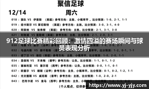 912足球比赛精彩回顾：激情四溢的赛场瞬间与球员表现分析