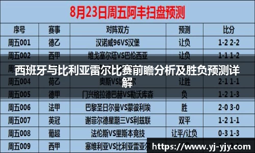 西班牙与比利亚雷尔比赛前瞻分析及胜负预测详解